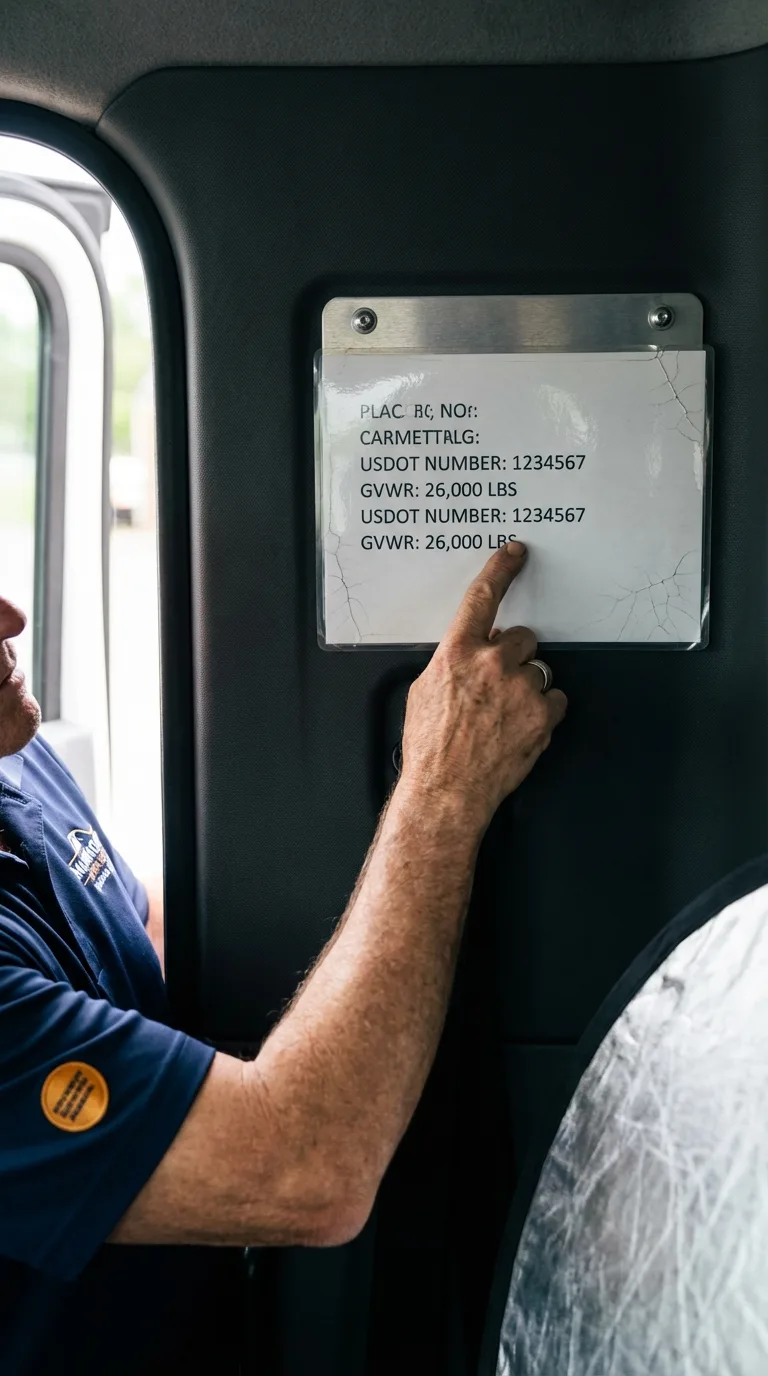 USDOT licensing placard verification in Santa Teresa